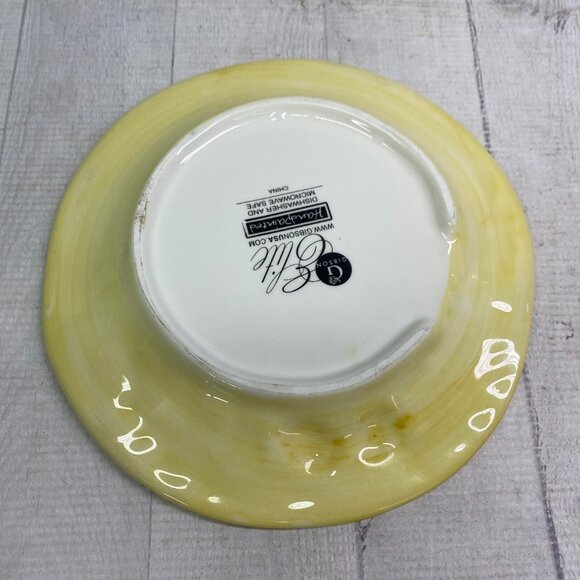 Gibson Elite SIMPLY NATURE Handpainted Embossed Leaves Nuts Salad Plates Set 4 - Picture 5 of 16